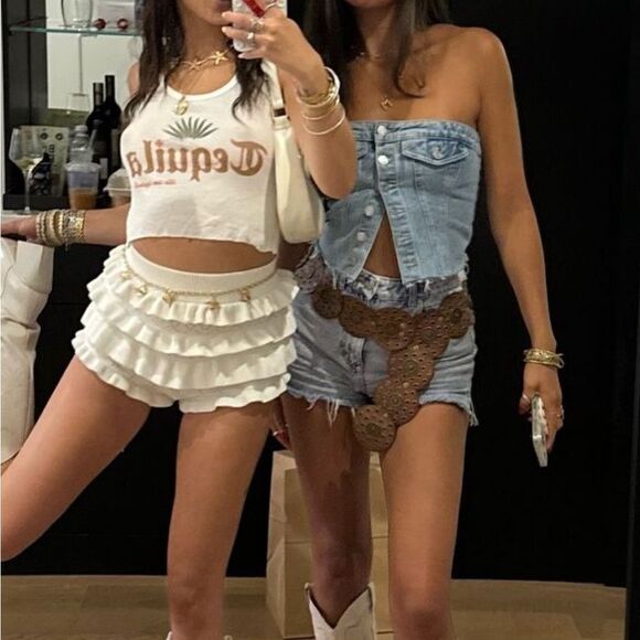 Denim crop top - Picture 1 of 7